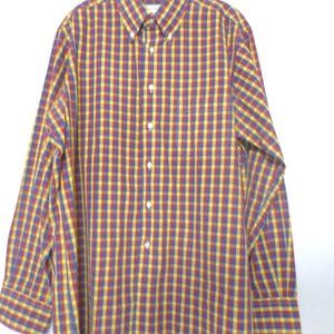 MAUS & HOFFMAN MULTI-COLOR PLAID SPORT SHIRT LARGE